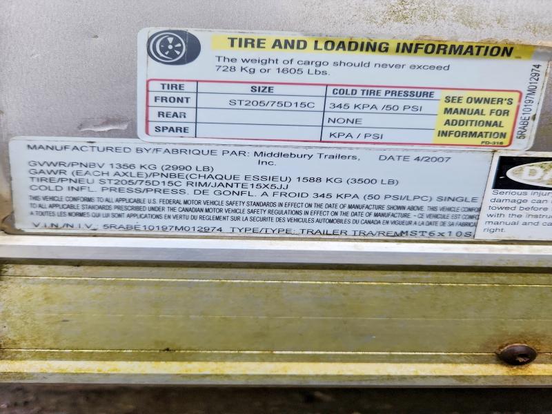 Aukcja sprzedaży 2007 Jens Utility Trailer, vin: 5RABE10197M012974, numer aukcji: 49476706