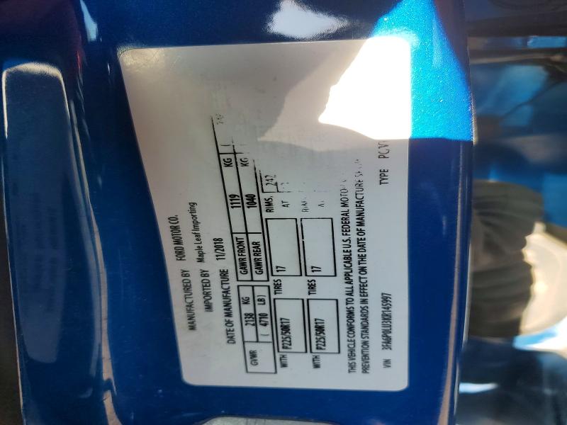 2019 Ford Fusion მანქანა იყიდება აუქციონზე, vin: 3FA6P0LU3KR145997, აუქციონის ნომერი: 51787846