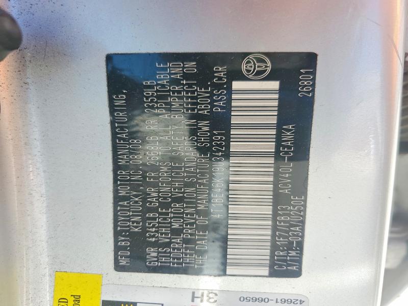 48158196 :رقم المزاد ، 4T1BE46K19U342391 vin ، 2009 Toyota Camry مزاد بيع
