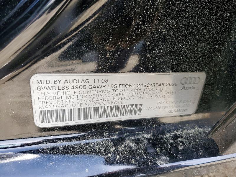 48326306 :رقم المزاد ، WAUMF78KX9N045670 vin ، 2009 Audi A4 مزاد بيع