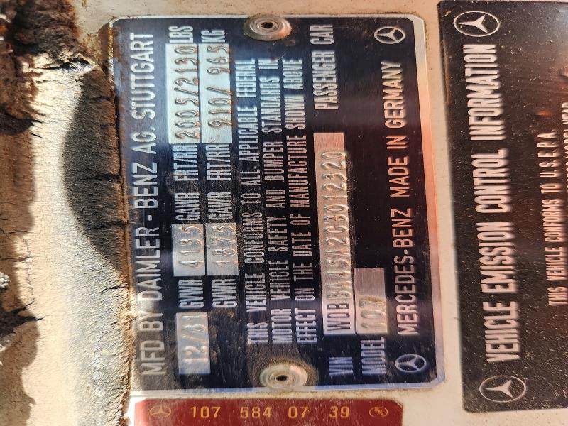 Aukcja sprzedaży 1982 Mercedes-benz 380, vin: WDBBA45A2CB012320, numer aukcji: 48705426