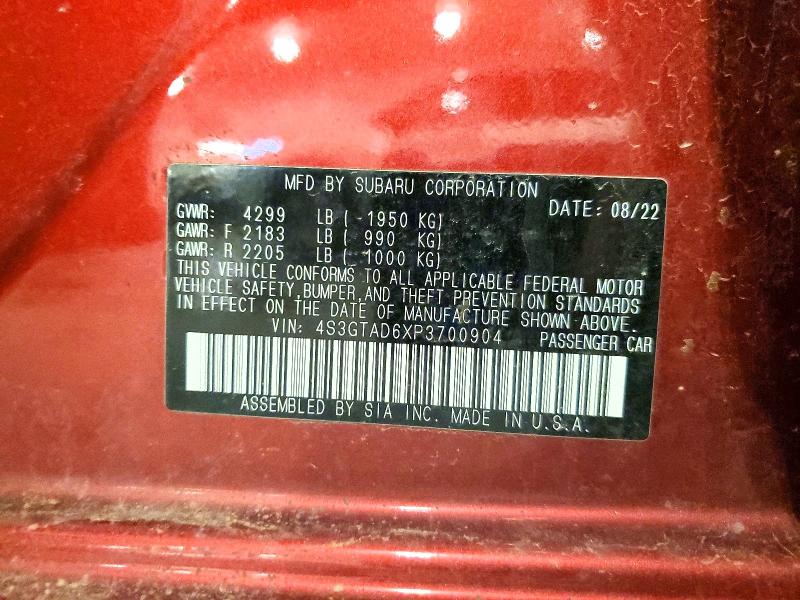 Aukcja sprzedaży 2023 Subaru Impreza, vin: 4S3GTAD6XP3700904, numer aukcji: 49020726
