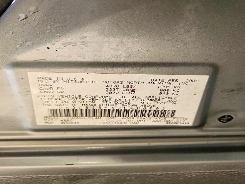Продаж на аукціоні авто 2009 Mitsubishi Galant, vin: 4A3AB36F49E008093, номер лоту: 47110936