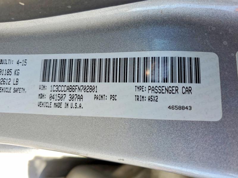 Продажа на аукционе авто 2015 Chrysler 200, vin: 1C3CCCAB6FN702801, номер лота: 49164146