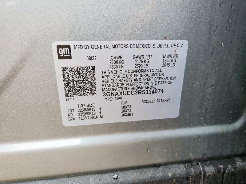 Продажа на аукционе авто 2024 Chevrolet Equinox, vin: 3GNAXUEG3RS134074, номер лота: 48810586