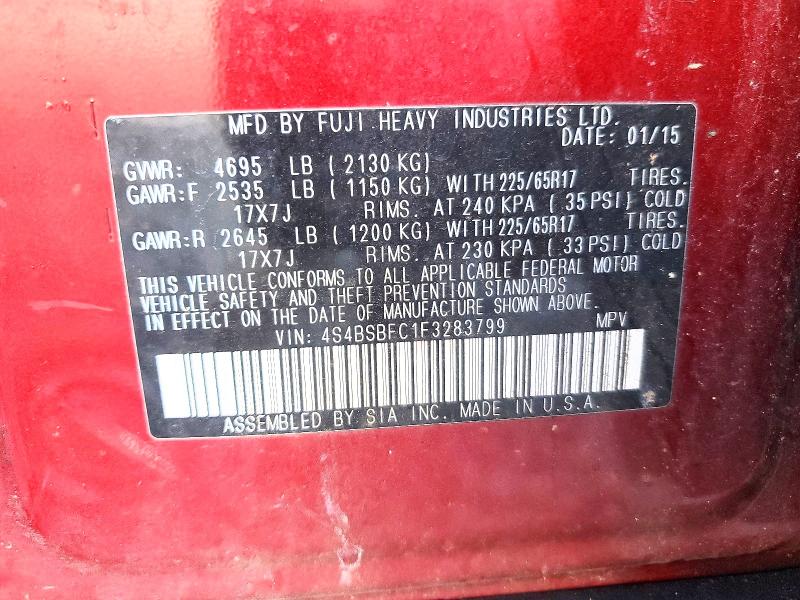 Продаж на аукціоні авто 2015 Subaru Outback, vin: 4S4BSBFC1F3283799, номер лоту: 51780896