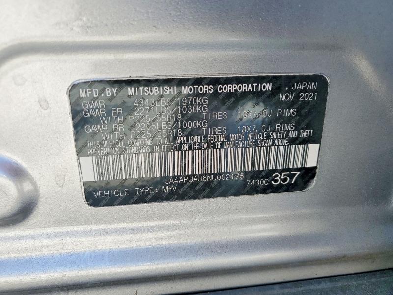Aukcja sprzedaży 2022 Mitsubishi Outlander Sport, vin: JA4APUAU6NU002175, numer aukcji: 50767326