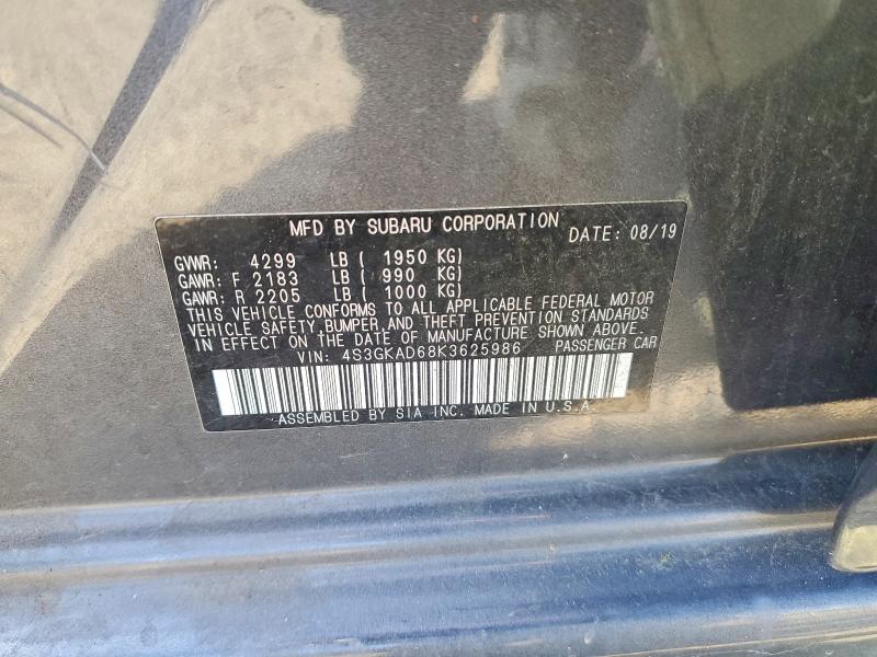 Aukcja sprzedaży 2019 Subaru Impreza, vin: 4S3GKAD68K3625986, numer aukcji: 48000556