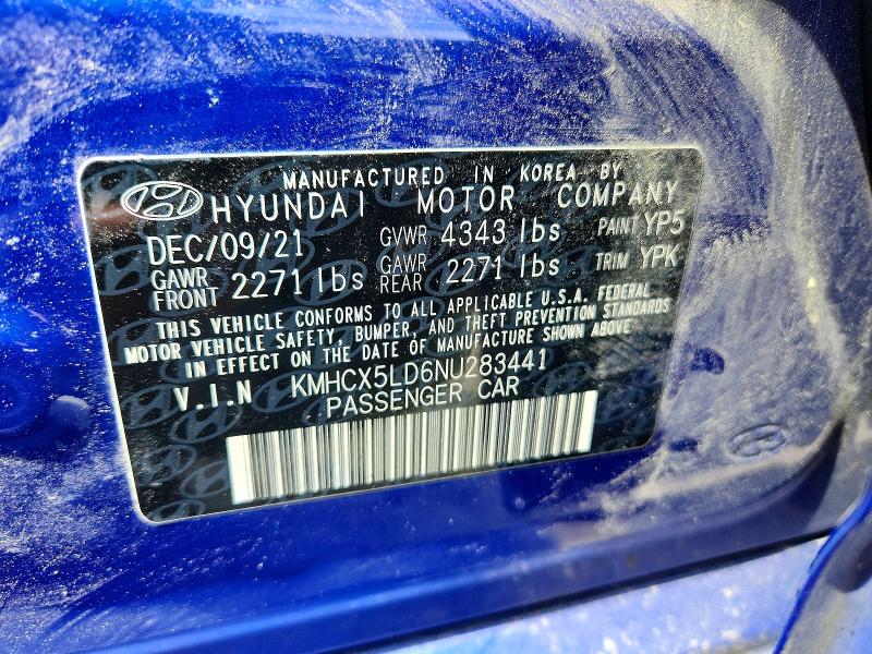 Продаж на аукціоні авто 2022 Hyundai Ioniq, vin: KMHCX5LD6NU283441, номер лоту: 49639026