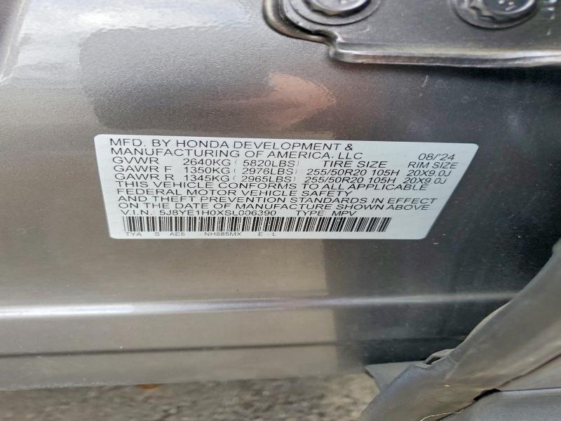 2025 Acura Mdx მანქანა იყიდება აუქციონზე, vin: 5J8YE1H0XSL006390, აუქციონის ნომერი: 51022576
