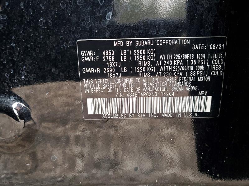 Продажа на аукционе авто 2022 Subaru Outback, vin: 4S4BTAPCXN3135204, номер лота: 50308776