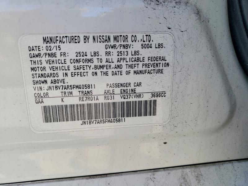 Aukcja sprzedaży 2015 Infiniti Q50, vin: JN1BV7AR5FM405811, numer aukcji: 49449446