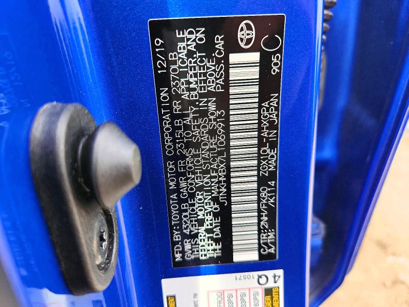 2020 Toyota C-hr მანქანა იყიდება აუქციონზე, vin: JTNKHMBX7L1069913, აუქციონის ნომერი: 50357706