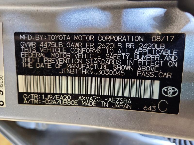 Aukcja sprzedaży 2018 Toyota Camry, vin: JTNB11HK9J3030045, numer aukcji: 52006056
