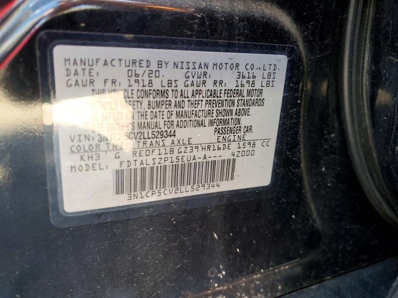 Продажа на аукционе авто 2020 Nissan Kicks, vin: 3N1CP5CV2LL529344, номер лота: 49061006