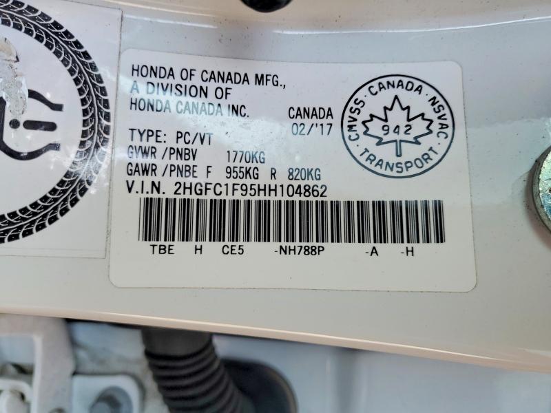 Продажа на аукционе авто 2017 Honda Civic, vin: 2HGFC1F95HH104862, номер лота: 48325946