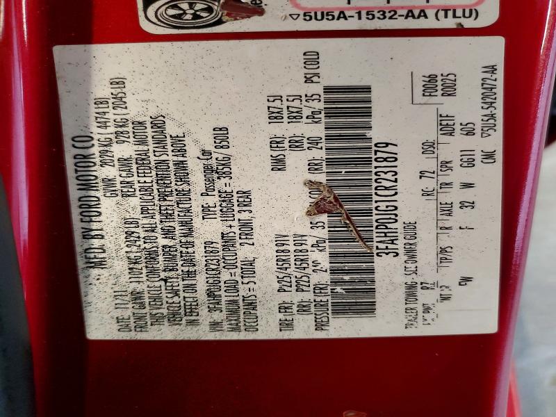 2012 Ford Fusion მანქანა იყიდება აუქციონზე, vin: 3FAHP0JG1CR231879, აუქციონის ნომერი: 49315916