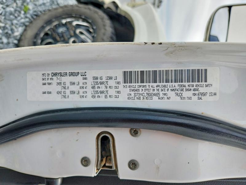 2011 Dodge Ram 3500 მანქანა იყიდება აუქციონზე, vin: 3D73Y4CL7BG634025, აუქციონის ნომერი: 51028906