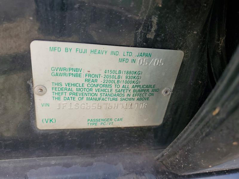 2006 Subaru Forester მანქანა იყიდება აუქციონზე, vin: JF1SG65676H711778, აუქციონის ნომერი: 50453046