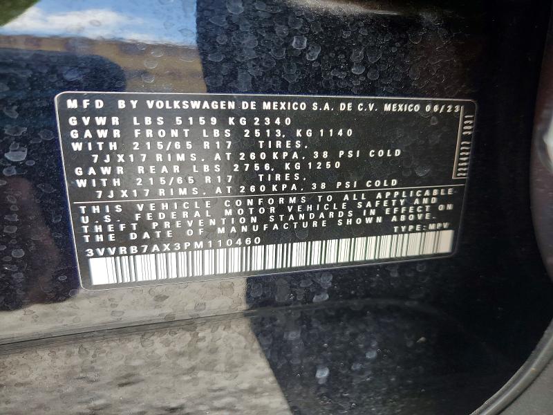 49934926 :رقم المزاد ، 3VVRB7AX3PM110460 vin ، 2023 Volkswagen Tiguan مزاد بيع