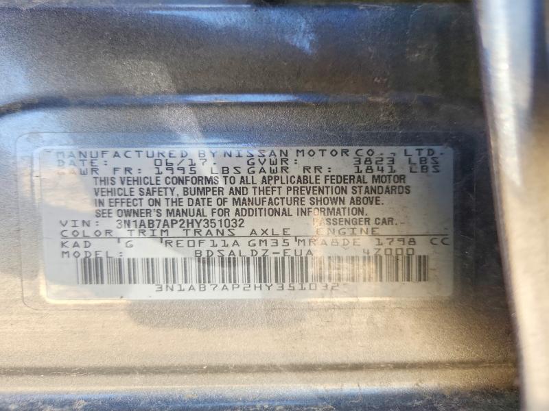 Продаж на аукціоні авто 2017 Nissan Sentra, vin: 3N1AB7AP2HY351032, номер лоту: 49773786