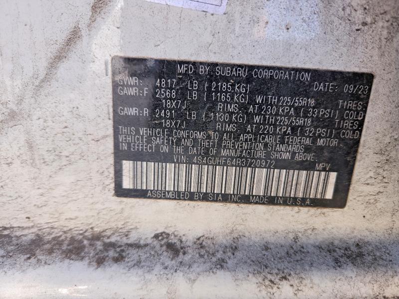 50592846 :رقم المزاد ، 4S4GUHF64R3720972 vin ، 2024 Subaru Crosstrek مزاد بيع
