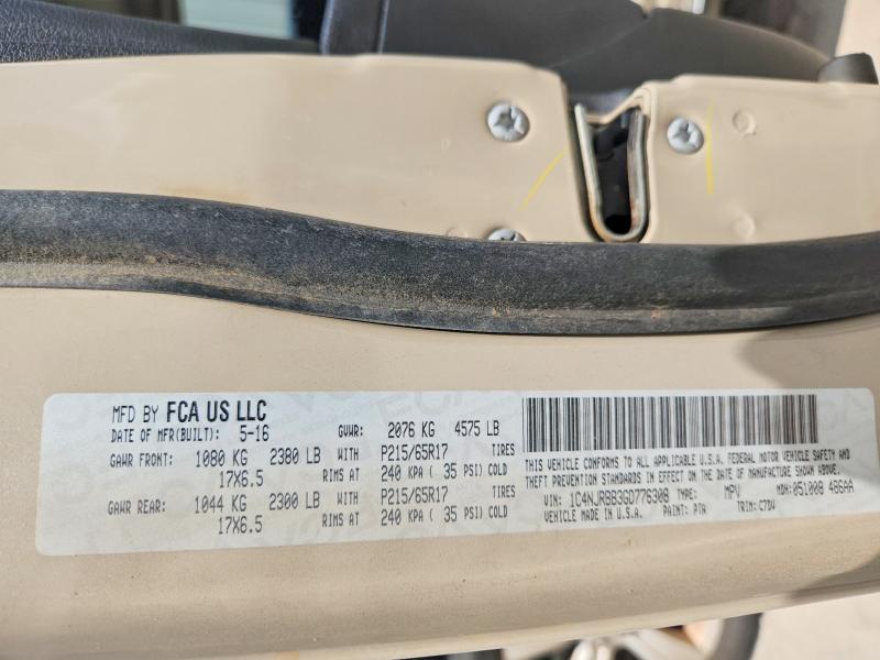 2016 Jeep Patriot მანქანა იყიდება აუქციონზე, vin: 1C4NJRBB3GD776308, აუქციონის ნომერი: 51138196