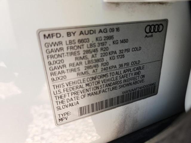 Продаж на аукціоні авто 2017 Audi Q7, vin: WA1VAAF74HD028962, номер лоту: 49816766