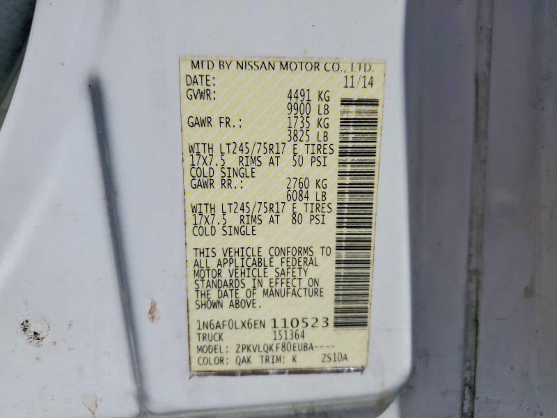Aukcja sprzedaży 2014 Nissan Nv, vin: 1N6AF0LX6EN110523, numer aukcji: 50588636