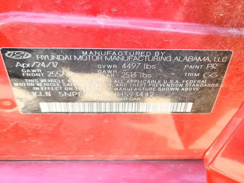 Продаж на аукціоні авто 2017 Hyundai Sonata, vin: 5NPE24AF1HH593442, номер лоту: 51841636