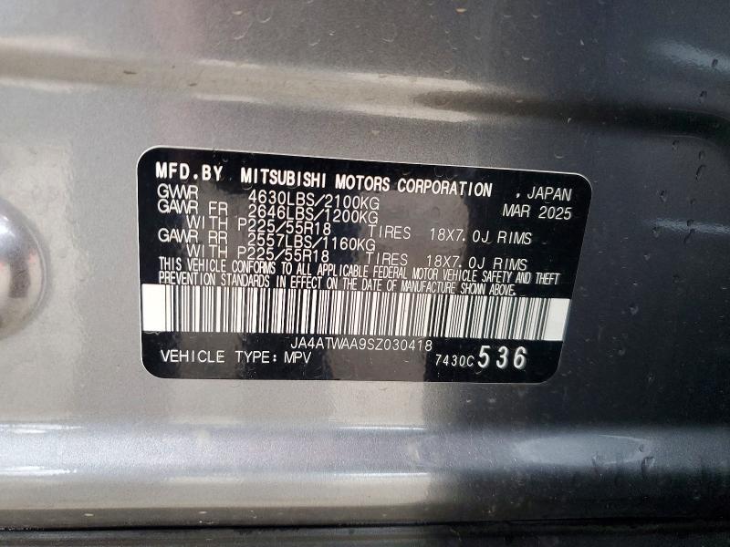 Aukcja sprzedaży 2025 Mitsubishi Eclipse Cross, vin: JA4ATWAA9SZ030418, numer aukcji: 51305816