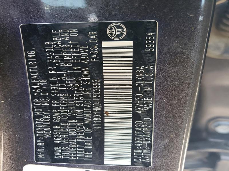 Продажа на аукционе авто 2018 Toyota Camry, vin: 4T1B31HK0JU502993, номер лота: 51314946