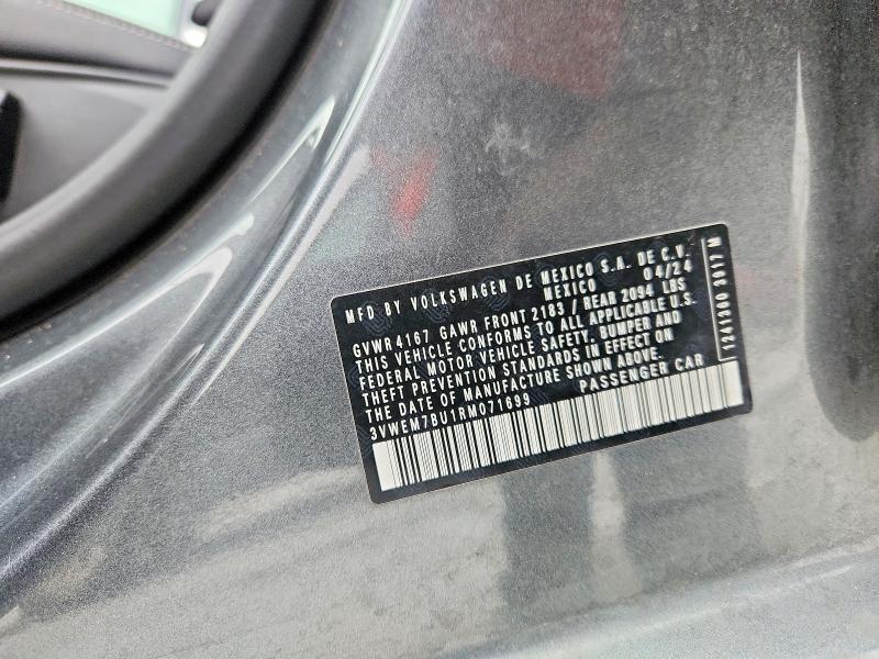 Aukcja sprzedaży 2024 Volkswagen Jetta, vin: 3VWEM7BU1RM071699, numer aukcji: 51993446