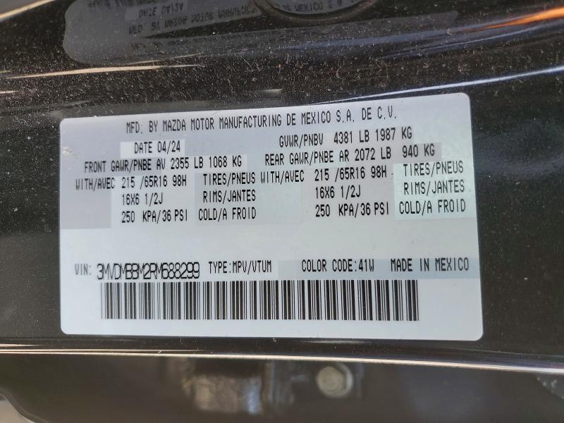 46432116 :رقم المزاد ، 3MVDMBBM2RM688299 vin ، 2024 Mazda Cx-30 مزاد بيع