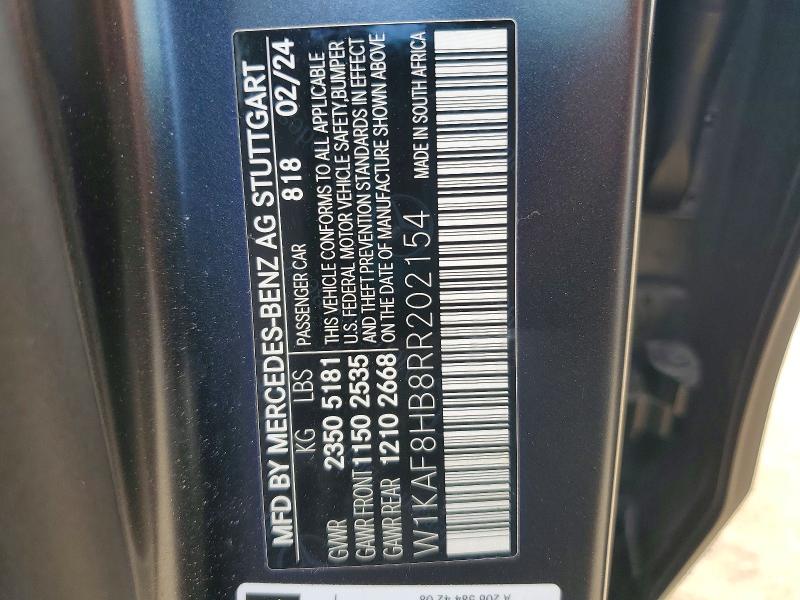Продаж на аукціоні авто 2024 Mercedes-benz C, vin: W1KAF8HB8RR202154, номер лоту: 51149536