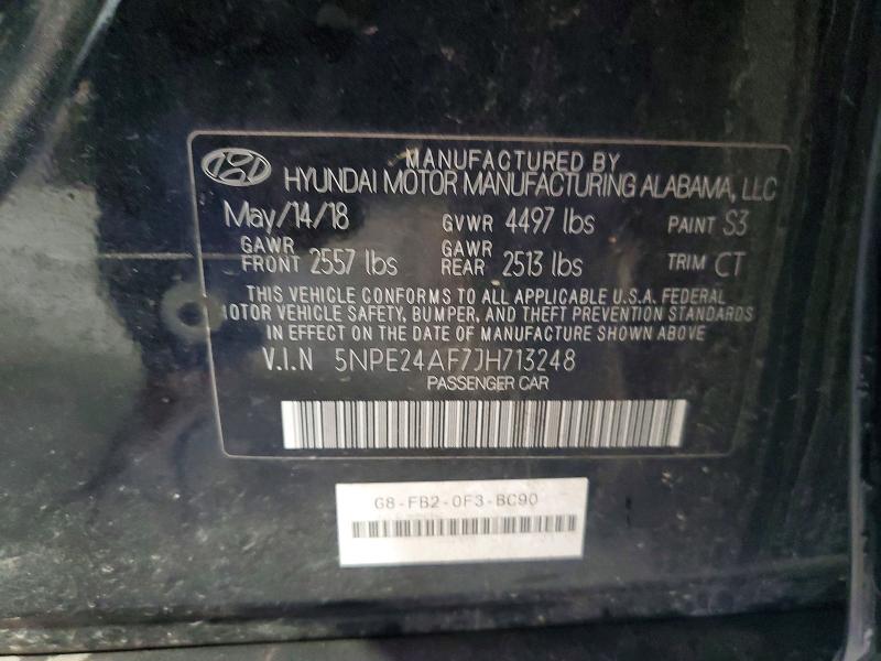 48840416 :رقم المزاد ، 5NPE24AF7JH713248 vin ، 2018 Hyundai Sonata مزاد بيع