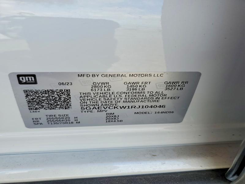 48893866 :رقم المزاد ، 5GAEVCKW1RJ104046 vin ، 2024 Buick Enclave مزاد بيع