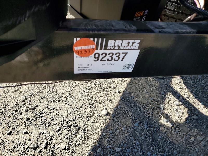 Auction sale of the 2016 Winnebago Spyder 24fq, vin: 54CA11S21G1S12416, lot number: 48344996