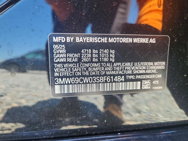 Продажа на аукционе авто 2025 Bmw 330i, vin: 3MW69CW03S8F61484, номер лота: 51651496