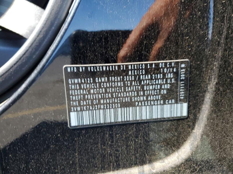 47664536 :رقم المزاد ، 3VW1K7AJ2FM232309 vin ، 2015 Volkswagen Jetta مزاد بيع