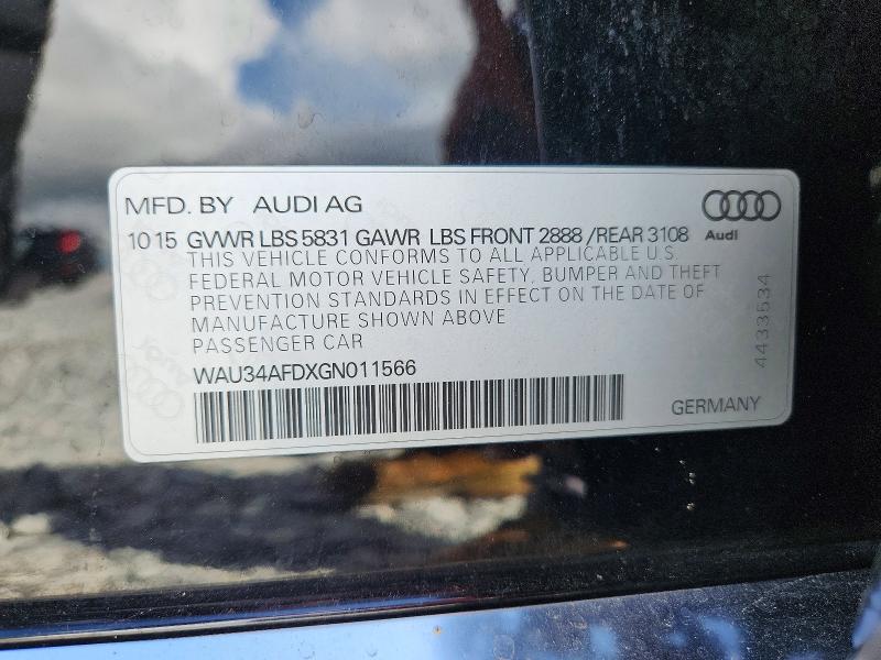 Aukcja sprzedaży 2016 Audi A8, vin: WAU34AFDXGN011566, numer aukcji: 49536066
