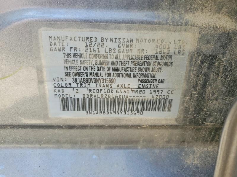 49325276 :رقم المزاد ، 3N1AB8DV9NY315690 vin ، 2022 Nissan Sentra مزاد بيع