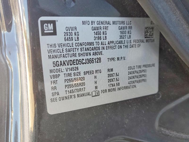 Aukcja sprzedaży 2012 Buick Enclave, vin: 5GAKVDED5CJ366128, numer aukcji: 50303356