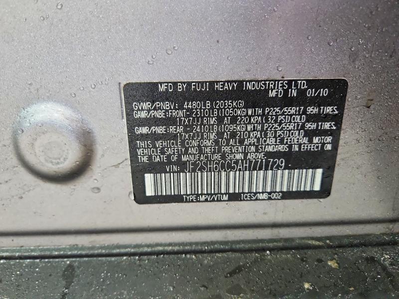 48135406 :رقم المزاد ، JF2SH6CC5AH771729 vin ، 2010 Subaru Forester مزاد بيع