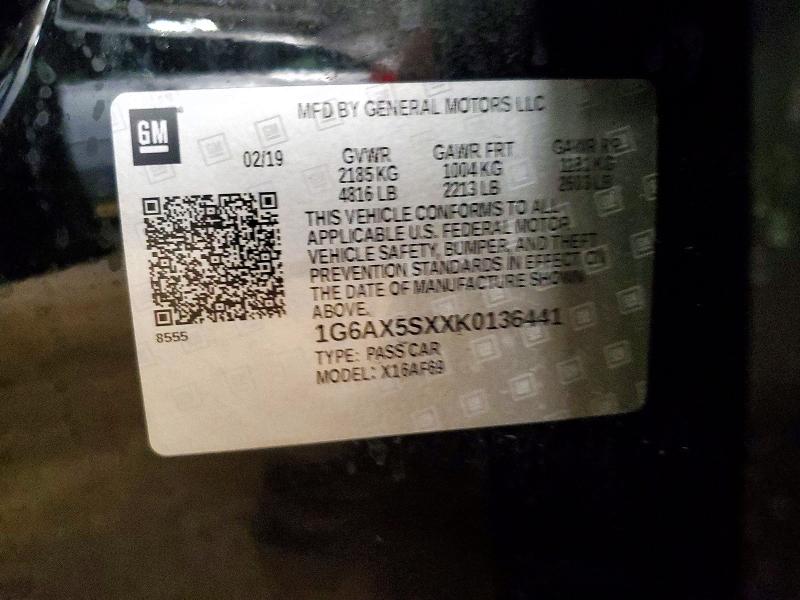 Продажа на аукционе авто 2019 Cadillac Cts, vin: 1G6AX5SXXK0136441, номер лота: 50508166