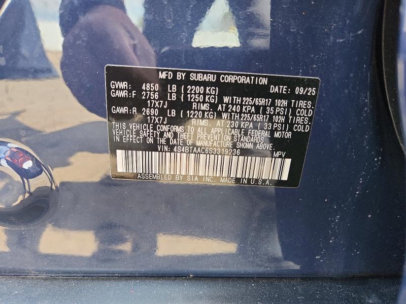 Продаж на аукціоні авто 2025 Subaru Outback, vin: 4S4BTAAC6S3319236, номер лоту: 49808016