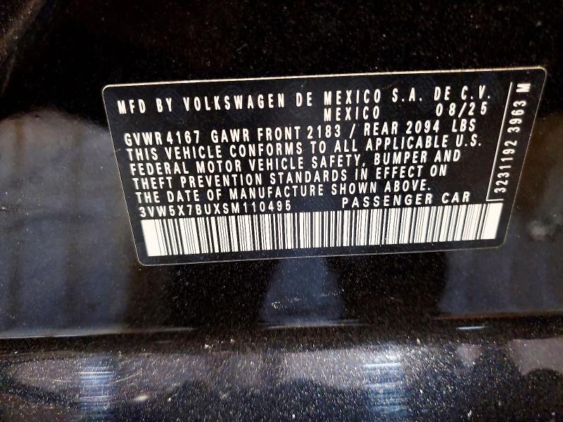 50261126 :رقم المزاد ، 3VW5X7BUXSM110495 vin ، 2025 Volkswagen Jetta مزاد بيع