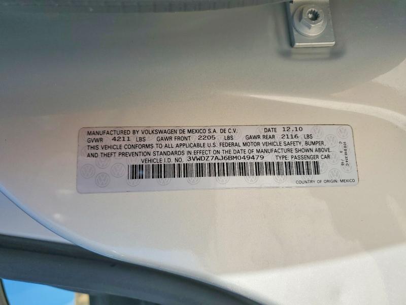 49042266 :رقم المزاد ، 3VWDZ7AJ6BM049479 vin ، 2011 Volkswagen Jetta مزاد بيع