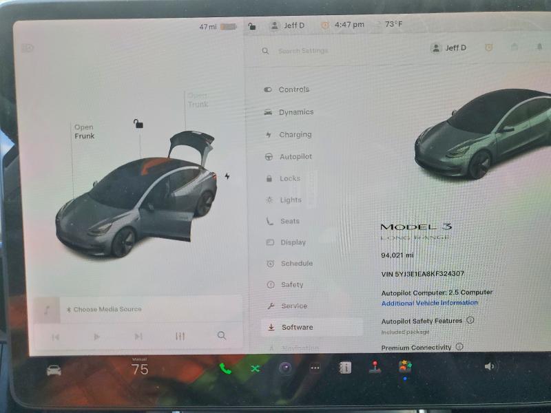 48633616 :رقم المزاد ، 5YJ3E1EA8KF324307 vin ، 2019 Tesla Model 3 مزاد بيع