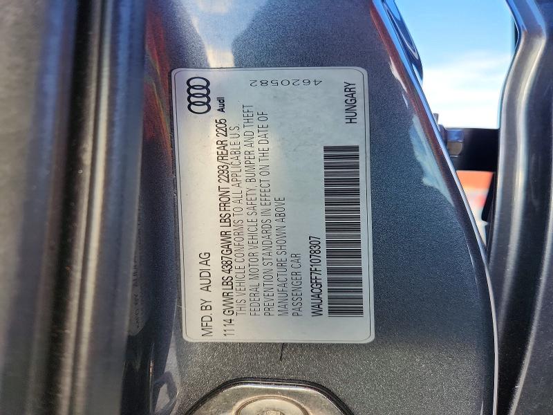 2015 Audi A3 მანქანა იყიდება აუქციონზე, vin: WAUACGFF7F1078307, აუქციონის ნომერი: 51279256